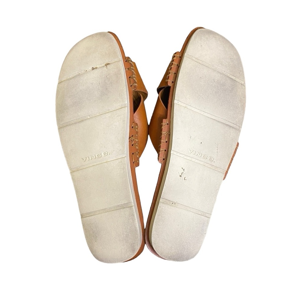 Vince Nico Leather Cross Strap Slide Flat Sandals, Size 11 - Picture 8 of 8